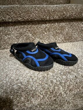 Kids Black and Blue Water Shoes - Lightweight Slip-On
